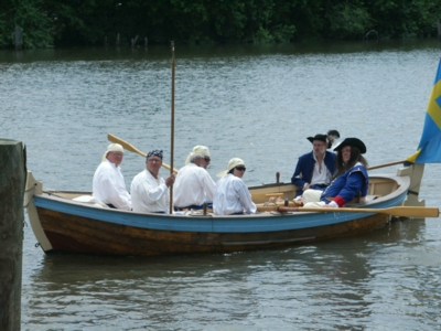 Governor Printz is delivered to the New Sweden Centre ceremonies